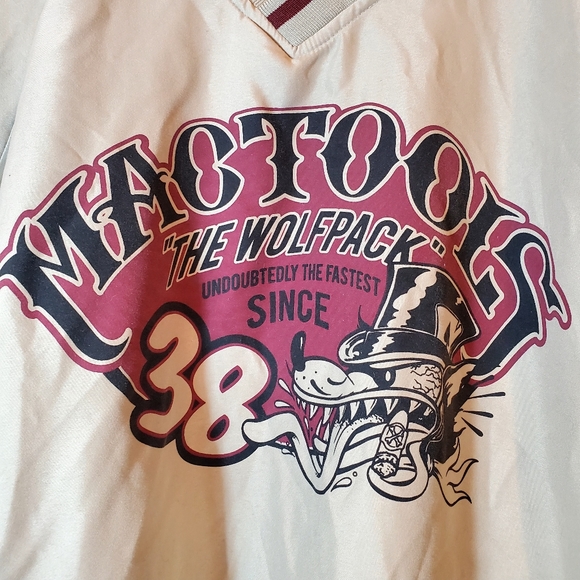 Mac Tools L Vintage The Wolfpack Chevelle Windbreaker Sweater Tan Mens - Picture 2 of 4